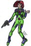 Dyriia in a Martian Space-Ranger Suit.
